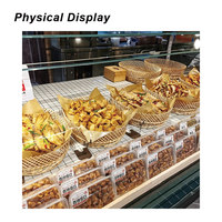 Cesta de Rattan Natural 36x27x8cm com Borda Serrilhada para Exposição de Pão e Frutas em Supermercados e Padarias, Bandeja Artesanal de Vime