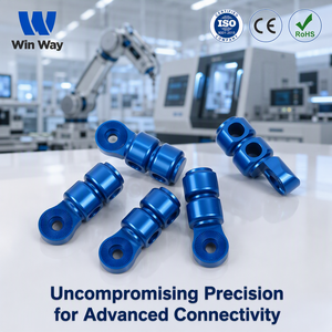 Adaptador de articulación pivotante de aluminio CNC de alta precisión <span class=keywords><strong>WinWay</strong></span>, anodizado en azul, soporte giratorio, suministro mayorista B2B - Product Image 1