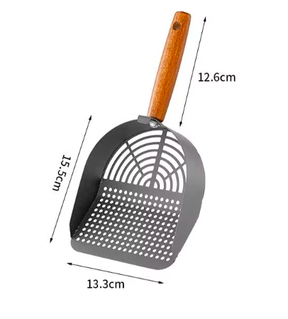 Pelle à litière pour chat [trou rond] gris foncé 1