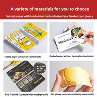 Cartes de visite, menus à emporter, cartes de commande personnalisées, prospectus promotionnels, conception personnalisée recto-verso, plusieurs formats, personnalisation individuelle