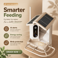 Mangeoire à oiseaux intelligente alimentée par l'IA avec caméra HD 4K, solaire sans fil, pour extérieur, avec identification automatique des espèces et détection de nourriture, pour jardin
