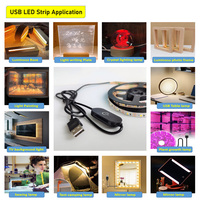 5V 2835 bricolage module de commutation en continu sans pôle câble usb led bande gradateur tactile