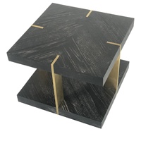 Table basse d'appoint géométrique en bois et métal pour salon, style nordique