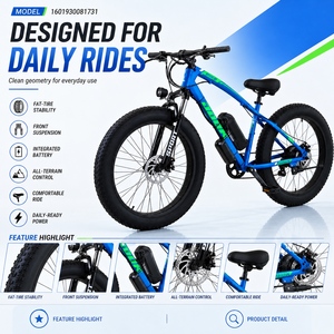 Bicicleta <span class=keywords><strong>DOOK</strong></span> al por mayor del fabricante, con batería de litio, 26 pulgadas, para nieve, para adultos, con neumáticos gruesos, para playa, todoterreno, con amortiguación, de aluminio. - Product Image 1