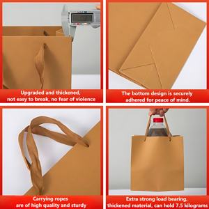 Xiamen özel çevre dostu biyobozunur kahverengi Fast Food gitmek için teslimat kağıt torba restoran Take Out Take Away Kraft kağıt torbalar - Product Image 2