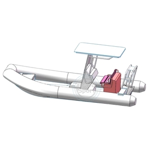 Haute vitesse 19ft aluminium <span class=keywords><strong>semi</strong></span>-<span class=keywords><strong>rigide</strong></span> Double coque RIB 480 <span class=keywords><strong>bateau</strong></span> gonflable surf pêche ponton utiliser aviron en plein air - Product Image 3