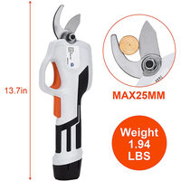 Vertak – sécateur à batterie 2000mAh, 7.2v, capacité de coupe 25mm, cisaille à batterie manuelle