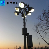Mât télescopique vertical en aluminium pour lampadaire LED, idéal pour jardin, route, extérieur, avec câble spiralé grand format, portable A6-215-3200-15000