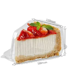 Driehoek Clear Plastic Pastry Box Slice Mini Mousse Cake Box Fabrikant