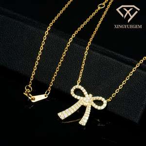 Collier Nœud Papillon en Moissanite Couleur DEF – Tendance, Idéal pour Anniversaires, Mariages, Fêtes et Cadeaux de Fêtes - Product Image 2