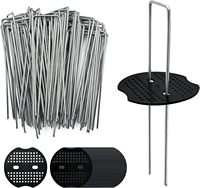Piquets de fixation en U pour film de paillage, gazon artificiel, tentes et aménagements paysagers