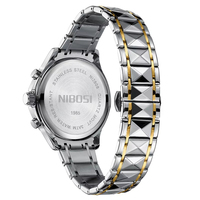 Montre Chronographe de Luxe Tendance pour Homme 2608 en Acier Inoxydable, Étanche 3 ATM, Lumineuse, Date, Quartz, Bouton Poussoir