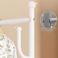 Porte-manteau sur pied blanc avec crochets, facile à assembler, pour vestes et manteaux, idéal pour couloir, entrée, chambre