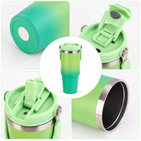 Bouteille d'hydratation sous vide OEM 30oz Ombre en acier inoxydable 304 avec double couvercle et boucle de transport pour les trajets quotidiens, le sport, les voyages et les cadeaux
