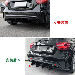 Amp-Z Mercedes-Benz A-Class W176 A45 AMG Rear Lip Spoiler Glossy Black Tuning Style - Product Image 5