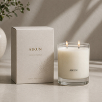 AIKUN Factory, vente en gros, livraison rapide, emballage personnalisé, boîte cadeau en verre de marque, boîte cadeau d'aromathérapie, bougie parfumée à la cire de soja
