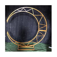 Décoration florale de mariage, arche ronde en métal, support de lune, toile de fond en forme de lune