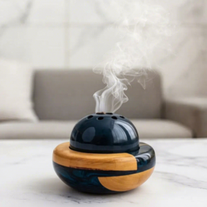 Gloss Crafts Handmade Sandalwood Wood Resin Incense Burner Moroccan Style Aromatherapy Diffuser Eco-Friendly Bakhoor <b>Home</b> <b>Decor</b> - Product Image 6