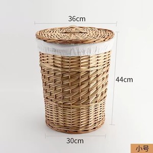 Cesto Redondo de Mimbre <span class=keywords><strong>para</strong></span> <span class=keywords><strong>Ropa</strong></span>, Cesto de Lavandería Tejido de Jacinto de Agua con Tapa - Product Image 6