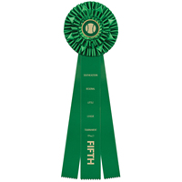 Ruban de rosette de prix de jardin personnalisé 6.5 "ruban de prix rose avec insigne de conception de paysage floral en satin