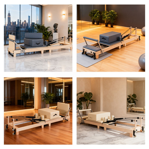 Reformer <span class=keywords><strong>de</strong></span> Pilates en bois durable, pliable, multifonctionnel, équipement <span class=keywords><strong>de</strong></span> gym universel pour <span class=keywords><strong>la</strong></span> maison et les studios <span class=keywords><strong>de</strong></span> fitness professionnels - Product Image 4
