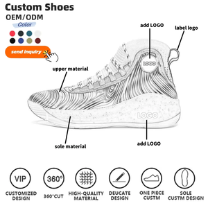 Zapatillas Personalizadas de Bota Alta Estilo Baloncesto para Hombre y Mujer Zapatillas Casuales para Exteriores con Suela de Goma Temporada de Verano Diseñadores OEM ODM - Product Image 2