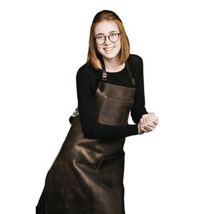 Europa corea stati uniti <span class=keywords><strong>High</strong></span> <span class=keywords><strong>End</strong></span> Vintage Custom Barbecue Kitchen Chef Baking Pocket pratico grembiule lungo con cintura in pelle marrone - Product Image 5