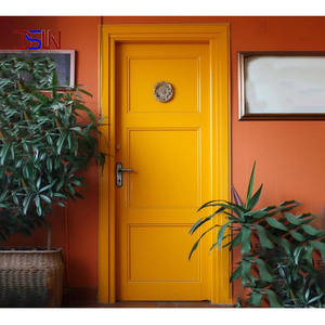 Puerta Batiente de Madera Sólida para Interiores, Puerta Abatible con Doble Vidrio Resistente a la Intemperie, Solución para Entrada de Apartamentos, Villas y Edificios - Product Image 1