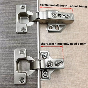 Bisagras de resorte modernas de 35 mm con brazo corto para paneles laterales estrechos, estilo americano, para gabinetes de cocina, sala de estar y oficina en el hogar - Product Image 4