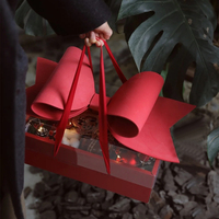 Groothandel Recycleerbare Bloemvormige Rechthoekige Matt Gelamineerde Bakpapier Liner Karton Transparante Fruit Geschenkdoos Bruiloft
