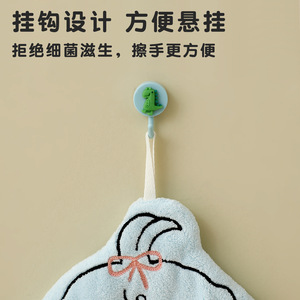 Cute Puppy Hand Towels Coral Fleece Quick Dry Kitchen Dishcloths For Children - Product Image 4