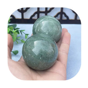 Nouveautés <span class=keywords><strong>50mm</strong></span> Pas Cher Cristaux Sphère Guérison Massage Pierres Naturel Vert Lushan Jade Boule De Cristal pour Cadeau - Product Image 1
