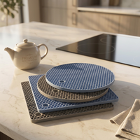 Sous-verre en silicone alvéolé, isolant thermique, antidérapant, rond ou carré, pour table
