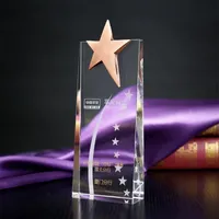 Trophée étoile personnalisé Artisanat Sculpture Plaque cristal personnalisé Cadeau Trophée cristal de sublimation