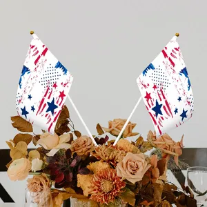 Imagen personalizada personalizable Set 6 banderas pequeñas Impresión digital Poliéster Seda para seguro automotriz Educación Agencia de viajes personalizada - Product Image 3