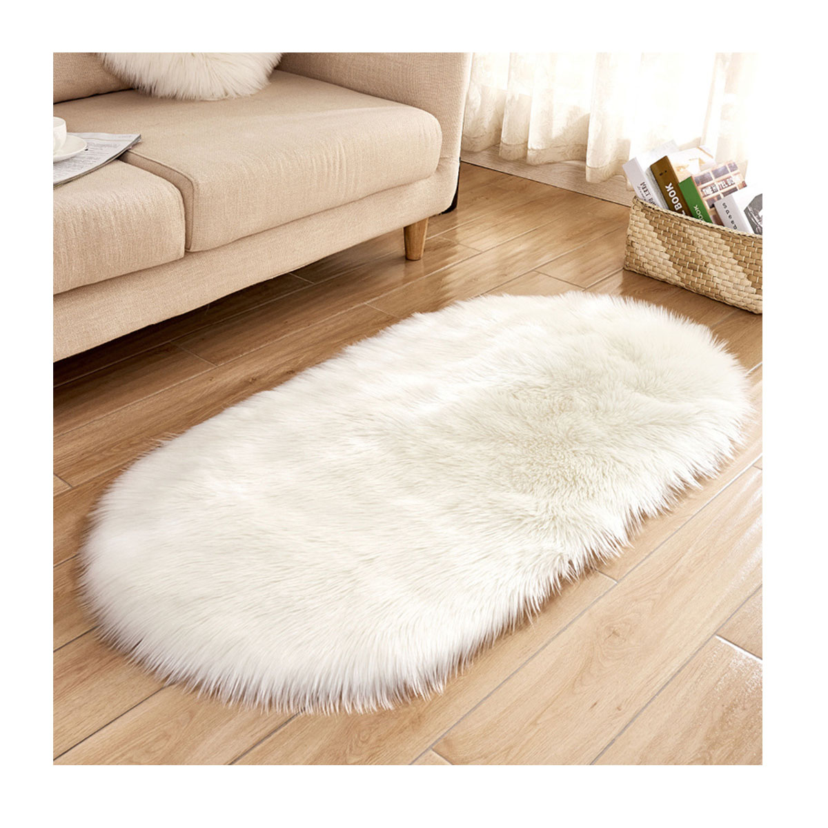 Oval Artificial Wool Carpet Plush Washable Fluffy Carpet Wool Soft And Warm Living Room Bedroom Carpet