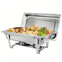RRR Réchaud de buffet pliable professionnel en acier inoxydable de haute qualité, ensemble 9L, chauffage au gaz, logo personnalisé, pour restaurant