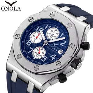 Relojes de Lujo para Hombre, Diseño Moderno, Plateados, Resistentes al Agua, de Cuarzo, para Buceo - Product Image 1