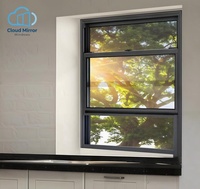 Fenêtre à levage vertical unidirectionnelle en verre argenté pour projets industriels et commerciaux