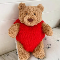 Peluche Jellycats British Jelly Love Bear Barcelona Bear en tissu velours rembourrée de coton PP