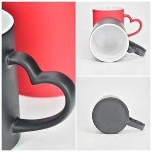 Taza de café de cerámica blanca de 11 oz con asa de corazón, personalizable por sublimación, colorida, al por mayor, desde almacén de EE. UU. - Product Image 2