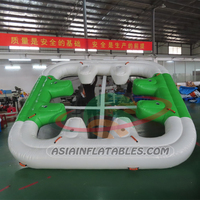 Usine de vente en gros, île flottante gonflable pour 8 personnes, glacière pour piscine de lac Tropical, rivière, radeau de natation, salon flottant