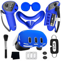 Expérience VR améliorée Kit de couverture en silicone 9 en 1 pour Meta Quest 3 VR Accessoires Headset Case Face Mask Pad Controller Covers