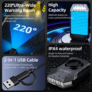 CYCLAMI IGSPORT Lampe de vélo <span class=keywords><strong>GPS</strong></span>, éclairage de jour pour vélo, lampe de sécurité LED <span class=keywords><strong>Garmin</strong></span> XOSS, portable, étanche, montage sur guidon - Product Image 4