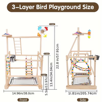 Support d'escalade en bois pour oiseaux en bois de Java, servant de terrain de jeu et d'échelle d'entraînement pour nichoirs en bois et jouets