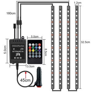 18 Led trang trí môi trường xung quanh chuỗi ánh sáng giao hưởng Led Xe bầu không khí đèn kiểm soát ứng dụng RGB bầu không khí ánh sáng cho Led Xe - Product Image 5