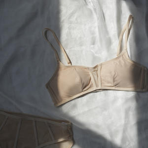 Conjunto de sujetador inalámbrico para <span class=keywords><strong>mujer</strong></span>, bralette minimalista para ropa exterior, lencería sexy, bragas, sujetador para adolescentes y estudiantes con <span class=keywords><strong>relleno</strong></span> - Product Image 2