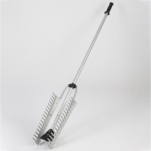 Râteau à sable plat en acier inoxydable de haute qualité, outil double usage pour planche à sable, dispositif de fosse à sable pour l'athlétisme et le saut en longueur, argent noir <span class=keywords><strong>Wolin</strong></span> - Product Image 1
