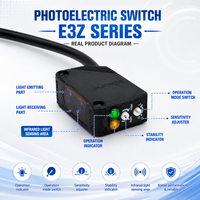 Interrupteur photoélectrique noir E3Z-R61 E3ZG-R61 NPN NO 12 à 24 VDC, distance de détection réglable de 4 m, type de capteur compact