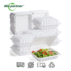 Kotak makan siang sekali pakai MFPP wadah makanan, berengsel plastik putih microwave - Product Image 2